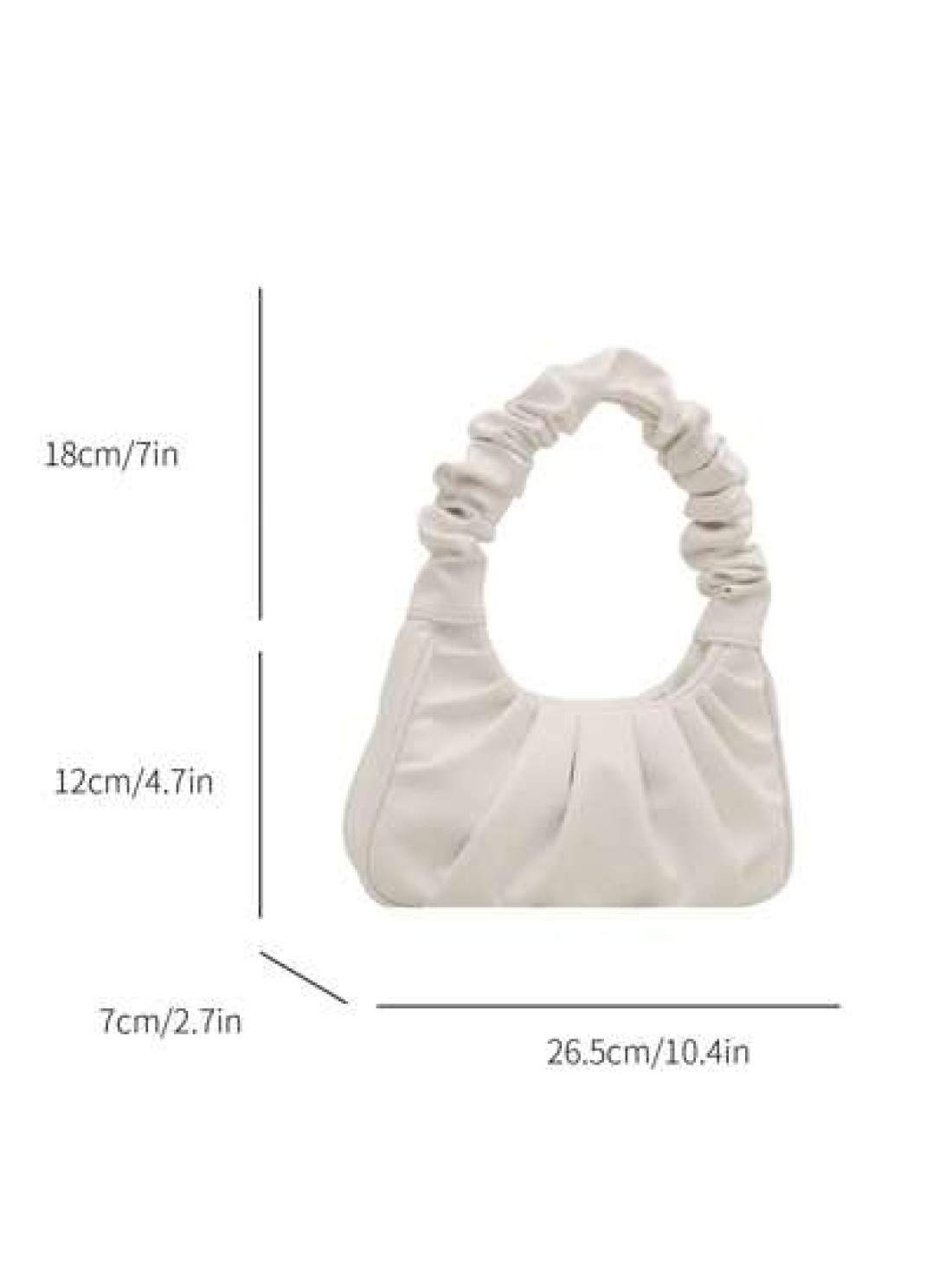 1pc Handbag Pu Magnetic New Style Pure Color Simple Ruffles Sweet Style Niche Design Fashion A Variety Of Colors Available Sufficient Capacity And Comfortable Touch Can Hold Mobile Phones Cosmetics An