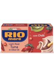 Rio Mare Light Meat Tuna in Olive Oil with Chilli, 160g Pack of 2