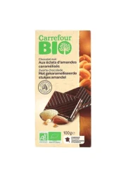 كارفور بيو شوكولاتة داكنة باللوز 100غرام