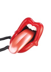 TelPal Landline Phones for Home Red Mouth Telephone Novelty Big Tongue Phone Wired Funny Lip Phone Gift Cartoon Shaped Real Corded Lips Telephone Set