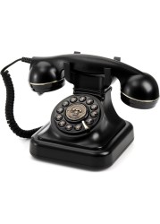 Sprintee Black Vintage Retro Telephone, Classic Old-Fashioned Landline Phone with Rotary Dial, Vintage Decorative Telephone for Home and Office Décor