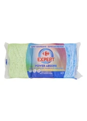 Carrefour Expert Power Absorb Multi-Surfaces Coloured Vegetable Sponges Pack of 3