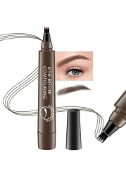 BINGBRUSH Eyebrow Pencil Micro 4 Point Ink Pen by Brow Stylist - Eye Makeup Lift &amp; Snatch Eyebrow Pen Kits Long-Lasting Waterproof Natural Eyebrow Hair (1Pc 02# Dark brown)