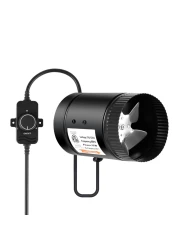 iPower 4 Inch Inline Booster Speed 106 CFM Exhaust HVAC Ventilation Duct Blower for Bathroom Kitchen Basement Attic and Grow Tent 4 Fan with Controller Black