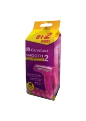 Carrefour Smooth 2 Twin Blade Disposable Razors Pink 10 Razors