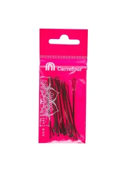 كارفور دبابيس شعر مسطحة - بني