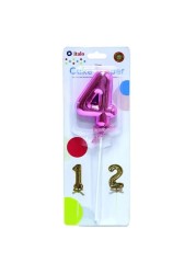 Italo Number 4 Cake Topper NAX-1714 Pink