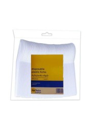 MyChoice Disposable Plastic Fork Set White 200 PCS