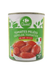 كارفور طماطم كاملة مقشورة في عصير 800 غرام