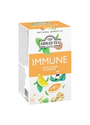 Ahmad Tea Immune Lemon and Ginger with Turmeric Plus Vitamin C Tea Bags 20 Tea Bags