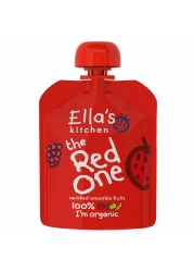 Ella&#39;s Kitchen The Red One Organic Squished Smoothie Fruits 6+ Months Baby Food, Gluten &amp; Dairy Free 90g Pack of 4