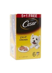 سيزار طعام رطب بنكهة الدجاج للكلاب، 100 غرام، حزمة من 6