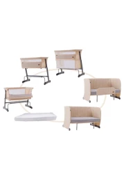 Teknum All In One, 0-4 Years Bedside Crib Cot &amp; Sofa Expansion Pack - Ivory