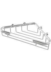 Fitto Rust-Resistant Corner Soap Basket for Shower - Stainless Steel Bathroom Organizer with Drainage Holes, Wall-Mounted Storage Shelf for Shampoo