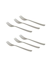Pecasso Table Fork Set Silver 6 PCS