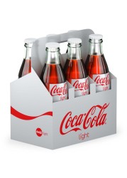 Coca-Cola Light Carbonated Soft Drink Glass Bottle 290ml Pack of 6