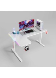 طاولة ألعاب MAF L-220-160 مكتب ألعاب واسع وطاولة كمبيوتر للإعداد