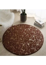 Super Soft Rabbit Fur Round Living Room Carpet With Water Proof Material And Anti Slip Bottom (Size 80CM)