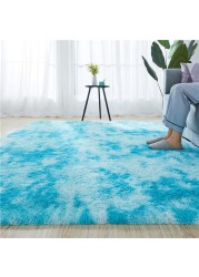 Extra Soft Tie Dyed Living Room Faux Fur Fluffy Carpet With Anti-Slip Bottom. Size 80×160CM