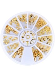 Aiwanto 3Packs 12 Designs Rhinestone Nail Metal Rivets 230 Nail Art Metal Rivets