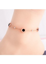 Aiwanto Beautiful Stone Ankle Chain Gift for Wife Anklet Fashion Jewelry Rose Gold