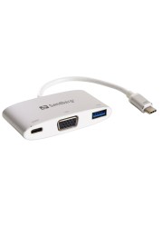 Sandberg USB-C Mini VGA With USB Dock White