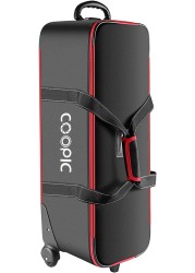 COOPIC TB-100 Durable Photo Studio Equipment Carry Bag, 103cmx34cmx31cm Carrying Trolley Case, Padded Compartment Wheel Handle Trolly for Light Stand Tripod Strobe Light Umbrella Photo Studio
