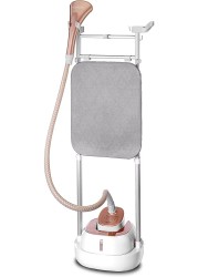 Black+Decker 2000W 6 Stage Digital Garment Steamer with Ironing Board, White/Rose Gold - GSTD2050-B5