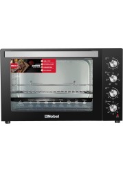 Nobel 7 In 1, 120 Liters Electric Oven With 4 Control Knobs, And Double Glass, 70-250&deg; AdjustableTemperature Control, 120 Min Timer With Bell Ring, 2 M Shape Heating Elements, 2800W NEO135PRO Black