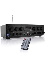Pyle Wireless Bluetooth Home Audio Amplifier SystemUpgraded 6 Channel 750 Watt Sound Power Stereo Receiver wUSB Micro SD Headphone2 Microphone Input wEcho Talkover for PA PTA62BT5