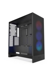 NZXT H7 Flow RGB MidTower ATX Airflow Case with RGB Fans Supports Bottom Fans for Direct GPU Cooling Includes 360mm RGB SingleFrame Fan Unit Cable Management Black