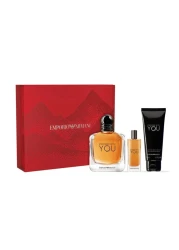 امبريو ارماني مجموعة عطر سترونقر ويذ يو للرجال - او دو تواليت - 3 قطع