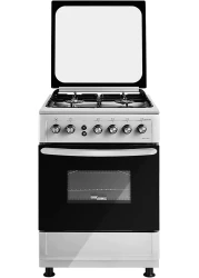 Super General Freestanding Gas Cooker 4-Burner Full-Safety, Stainless-Steel Cooker With Rotisserie, Silver, 60 x 60 x 85 cm, SGC-6470-MSFS, 1-Year Warranty (Installation Not Included)