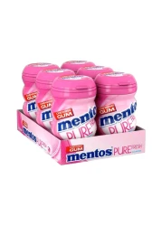 مينتوس بيورعلكة منعشة خالية من السكر بنكهة الفقاعات المنعشة، 87.5 غرام، حزمة من 6 قطع