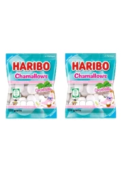 Haribo Chamallows Cocoballs Marshmallow with Coconut 130g Pack of 2