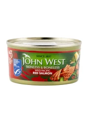 جون ويست سمك السلمون الأحمر البري من المحيط الهادئ بدون جلد و عظم 170 غرام