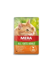 طعام رطب للقطط البالغة من ميرا - خالٍ من الحبوب، لذيذ ومستدام، بدون إضافات صناعية (12 × 85 جم، دجاج)