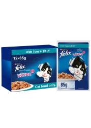 بيورينا فيليكس بجودة مظهرها مع التونة في طعام جيلي للقطط حزمة 85 غرام حزمة من 12