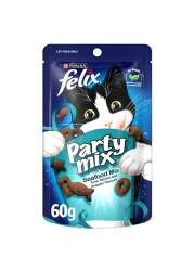 Purina Felix Party Mix Seafood Mix Dry Cat Treats, 60g