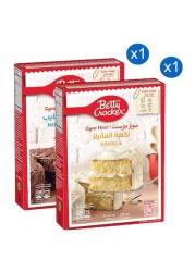 بيتي كروكر سوبر مويست خليط كعك الشوكولاته بالحليب و سوبر مويست خليط كعك الفانيليا 510 غرام حزمة من 2