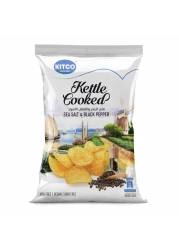كيتكو كيتل رقائق البطاطس المطبوخة بملح البحر والفلفل الأسود، 150 غرام