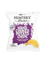 Hunter&#39;s Gourmet Sea Salt and Crushed Black Pepper Hand Cooked Potato Chips, 40g