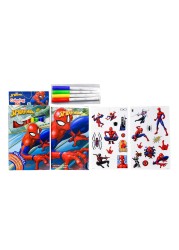 Marvel Spider-Man Colouring Kit With Colouring Book, 4 Washable Markers And 2 Sticker Sheets