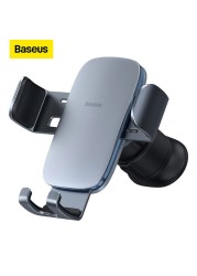 Baseus Car Phone Mount Compatible Applicable Mercede Benz Mobile Phone Holder A B C E S Class Ford Mustang Mini Countryman Cooper S Automatic Locking Specially Design For Round Air Vent Grey