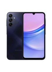 سامسونغ A15 هاتف ثنائي الشريحة، RAM سعة 4 غيغابايت، 128 غيغابايت، يدعم 4G LTE - أسود مزرق
