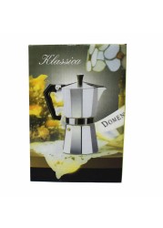 Klassica Aluminium 6 Cups Coffee Maker Silver And Black