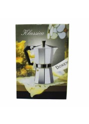 Klassica Aluminium 9 Cups Coffee Maker Silver