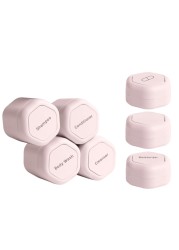 CadenceTravel Containers Daily Routine Capsule Set Magnetic Travel Capsules For Shampoo Conditioner Body Wash Pills and More 4 Flex Mediums 132oz 3 Flex Smalls 056oz Petal