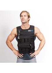 RUNmax 12lb-140lb Weighted Vest (Without Shoulder Pads, 40lb), Black