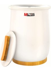 Milton Bucket Style Towel Warmer, Luxury Bucket Towel Warmer, Large Towel Warmer for Bathroom, Auto Shut Off, Fits Up to Two 40&quot;X70&quot; Oversized Towels, Bathrobes, Blankets, PJ&#39;s &amp; More, White, CL1.